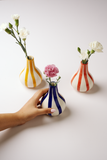 Stripe Bud Vase | Red Handpainted Ceramic | 4.75 Inch