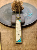 Narrow Turquoise Birch Bark Necklace | Rustic BEST SELLER