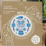 Folk Blue Jay Embroidery Kit