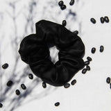 Upcycled Black Satin Scrunchie | Handmade Scrunchie