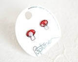 Red Mushroom Toadstool Earrings