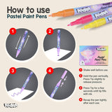 Pintar 16 Pack Acrylic Pastel Paint Pens with 0.7mm Ultra Fi
