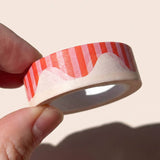 Wavy Stripes Washi Tape (Red + Pink)