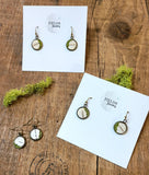 Mossy Birch Bark Earrings Botanical Nature Rustic Dangle