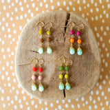 Colorful Beaded Earrings, beaded statement earrings