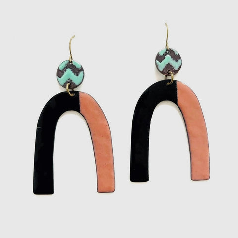 Arc Enamel Earrings