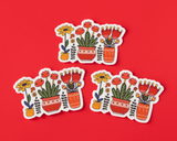 Potted Plants Illustrated Vinyl Sticker