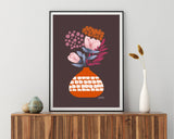 Embers - floral illustration print