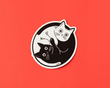 Yin Yang Cats Vinyl Sticker