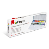 PRO Watercolor Half Pans in Metal Box – 24 Colors & Water Brush Pen