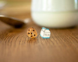 Milk and Cookies Food Stud Earrings