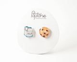 Milk and Cookies Food Stud Earrings