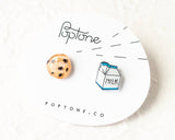 Milk and Cookies Food Stud Earrings
