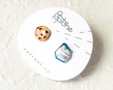Milk and Cookies Food Stud Earrings