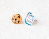 Milk and Cookies Food Stud Earrings