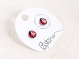 Ladybug Cute Red Spring Insect Stud Earrings