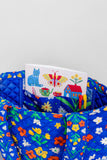 Quilted Tote, Blue Scandinavian Floral