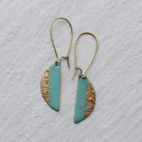 Sea foam Turquoise Enamel Earrings