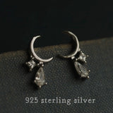 Sterling Silver Moon Stud Earrings