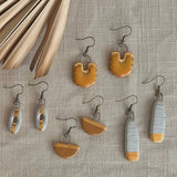 Scalloped Ceramic Earrings