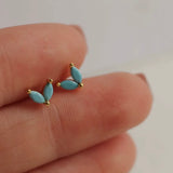 Turquoise Petal Stud Earrings