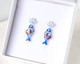 Mediterranean Coastal Fish Dangle Earrings