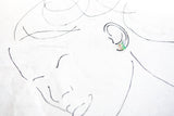 Green Ruby-throated Hummingbird Handmade Stud Earrings