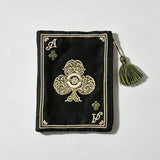 Poker Embroidery Tassel Cosmetic Pouch