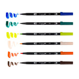 Dual Brush Pen Art Markers, Manga Illustration, Wind 6-Pack