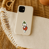 Strawberry Kewpie Sticker – Vintage-Inspired Cute Strawberry