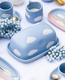 Cloud Blue Butter Dish stoneware ceramic