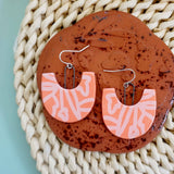 Coral Floral Dangle Earrings