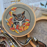 Great Horned Owl Embroidery Kit