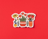 Potted Plants Illustrated Vinyl Sticker