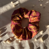 Plum & Gold Viscose Scrunchie | Ethically Made Accessories