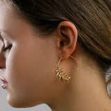 Botanical Leaf Hoop Earrings