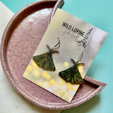 Luna Moth // stained glass resin earrings