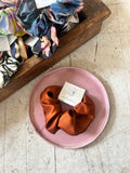 Upcycled Rust Satin Scrunchie