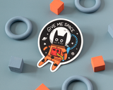 Give Me Space Cat Vinyl Sticker