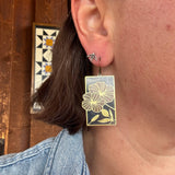 Ranunculus  // stained glass resin earrings