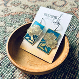 Ranunculus  // stained glass resin earrings