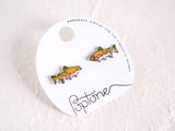 Rainbow Trout Salmon Fish Outdoors Earrings