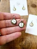 Mossy Birch Bark Earrings Botanical Nature Rustic Dangle