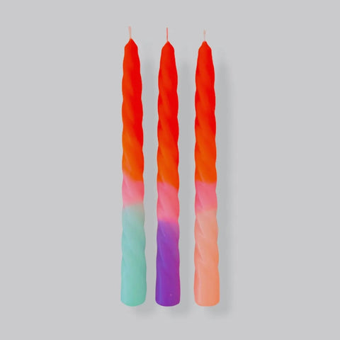 Dip Dye Twisted Taper Candles