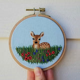 Wild Flower Fawn Embroidery Kit