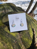 Stainless Steel Turquoise Birch Bark Earrings Nature Earth