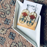 Wrought Iron // stained glass resin earrings