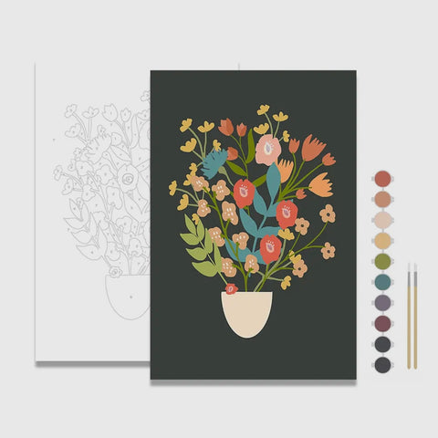 Flower Bouquet Meditative Art Paint By Number Kit