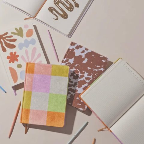 Velvet Checkered Journal