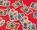 Potted Plants Illustrated Vinyl Sticker